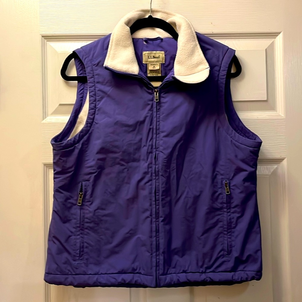 Vintage Medium Womens LL Bean Sherpa-lined vest with drawstring waist